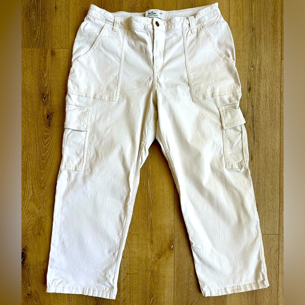 Hollister utility dad pants off white 17 short